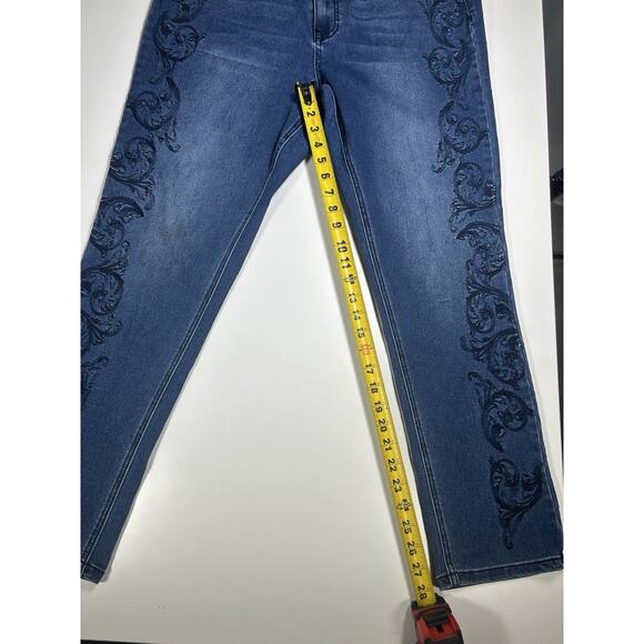 DG2 Diane Gilman Women’s 16W Embroidered Stretch Jeans Y2K Dark Wash Plus Size - Picture 14 of 16